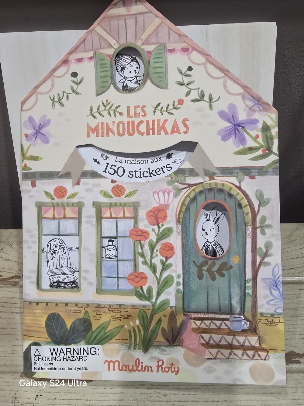 Charming Moulin Roty Les Minouchkas Sticker House Coloring Book